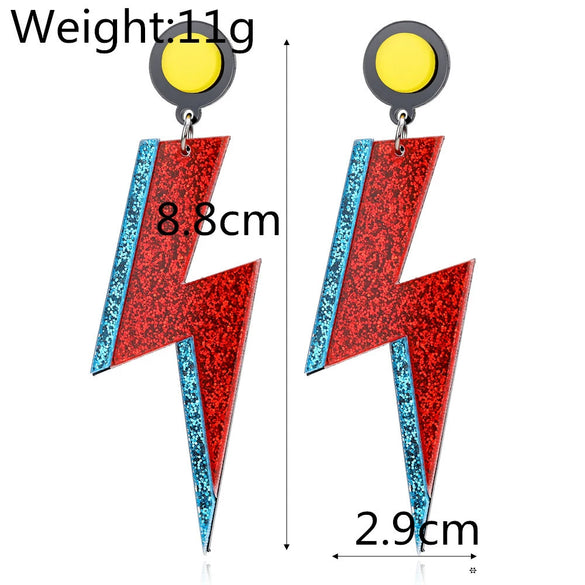 Wholesale Acrylic Lightning Three Dimensional Punk Creative Fun Women's Pendant Earrings