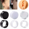 Wholesale Acrylic Minimalist Geometric Hollow Horn Auricle Waist Drum Transparent Ear Expansion Piercing Earrings