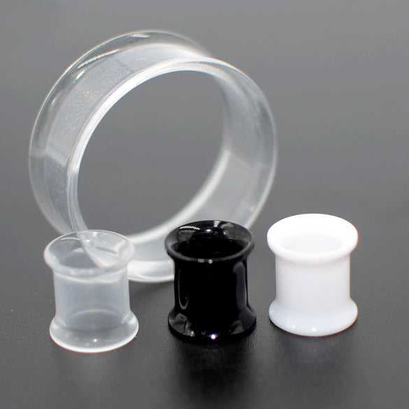 Wholesale Acrylic Minimalist Geometric Hollow Horn Auricle Waist Drum Transparent Ear Expansion Piercing Earrings