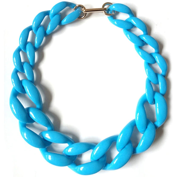 Wholesale Acrylic Necklace Geometric Pattern Painted Ball Chain Exaggerated Clavicle Chain Women's Accessories