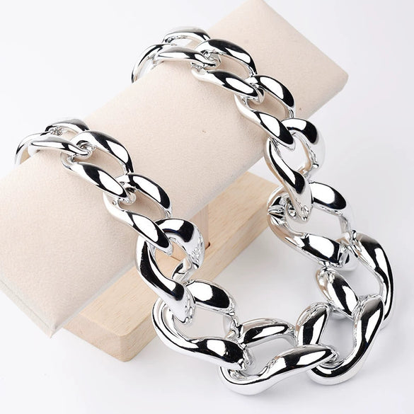 Wholesale Acrylic Necklace Geometric Pattern Painted Ball Chain Exaggerated Clavicle Chain Women's Accessories