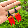 Wholesale Acrylic Pendant Earrings With Double Sided Printing Of Halloween Ghost And Wizard Hat For Women