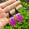 Wholesale Acrylic Pendant Earrings With Double Sided Printing Of Halloween Ghost And Wizard Hat For Women