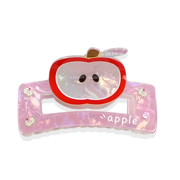 Wholesale Acrylic Printed Fruit Cartoon Style Square Hair Clips For Women