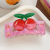 Wholesale Acrylic Printed Fruit Cartoon Style Square Hair Clips For Women