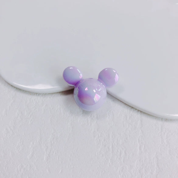 Wholesale Acrylic Resin Jewelry Accessories Simple Color Plated Loose Beads With Cartoon Characters