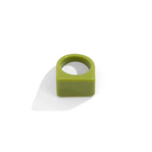 Wholesale Acrylic Resin Ring Geometric Square Style Colorful All Match Cold Style For Women With Environmental Protection Treatment