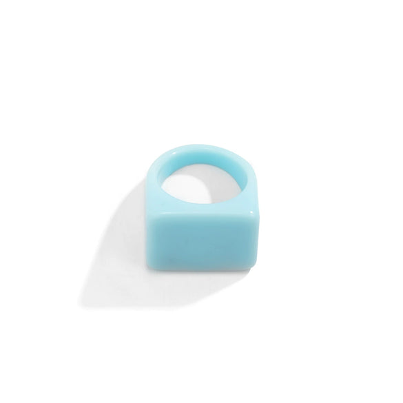 Wholesale Acrylic Resin Ring Geometric Square Style Colorful All Match Cold Style For Women With Environmental Protection Treatment