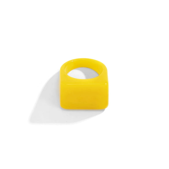Wholesale Acrylic Resin Ring Geometric Square Style Colorful All Match Cold Style For Women With Environmental Protection Treatment