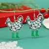 Wholesale Acrylic Retro Animal Zodiac Geometric Christmas Hat Earrings