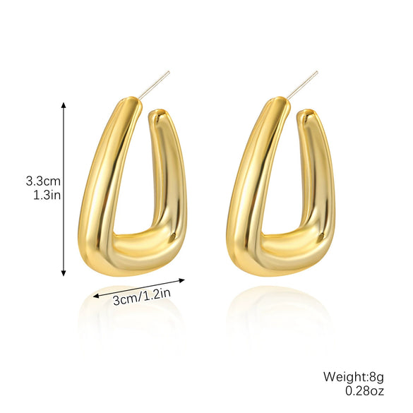 Wholesale Acrylic Simple Geometric Heart Ushape Drop Shape Electroplated Women's Earrings