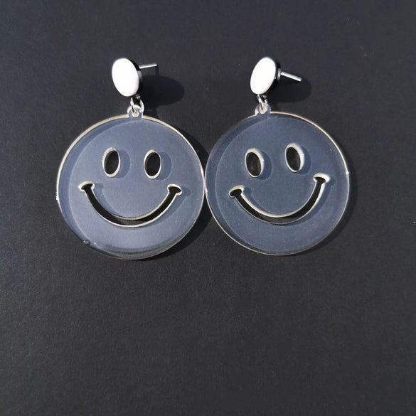 Wholesale Acrylic Smiley Face Earrings Creative Cute And Multi Colored Ear Jewelry In Cartoon Style