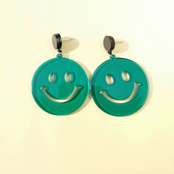 Wholesale Acrylic Smiley Face Earrings Creative Cute And Multi Colored Ear Jewelry In Cartoon Style