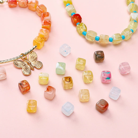 Wholesale Acrylic Square Loose Beads For Handmade Diy Bracelet Accessories