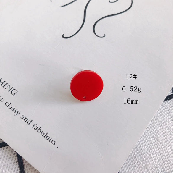 Wholesale Acrylic Stud Earrings Round Shape Solid Color Simple And Sweet Style Environmental Protection Treatment