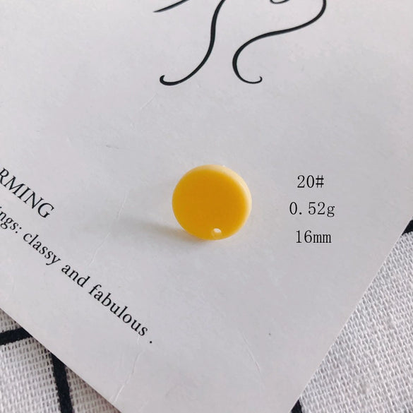 Wholesale Acrylic Stud Earrings Round Shape Solid Color Simple And Sweet Style Environmental Protection Treatment
