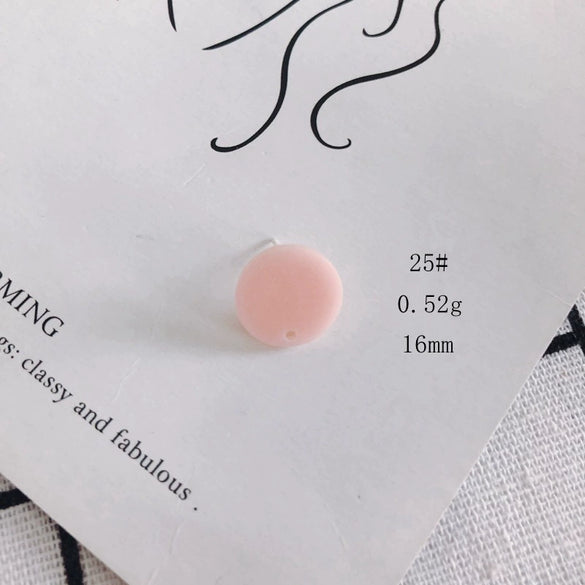 Wholesale Acrylic Stud Earrings Round Shape Solid Color Simple And Sweet Style Environmental Protection Treatment