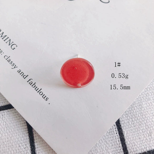 Wholesale Acrylic Stud Earrings Round Shape Solid Color Simple And Sweet Style Environmental Protection Treatment