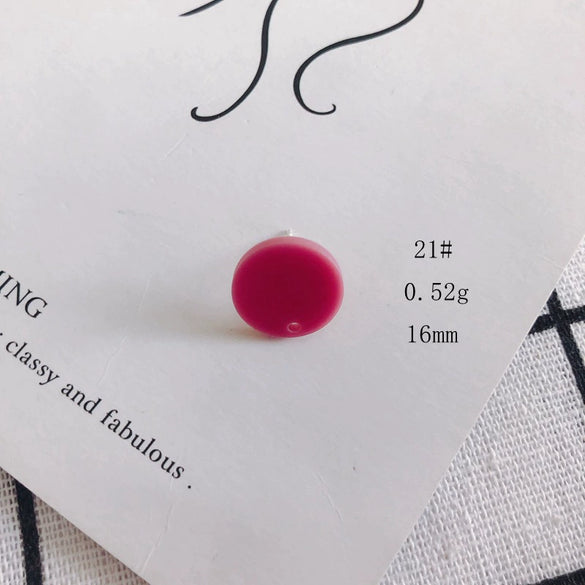 Wholesale Acrylic Stud Earrings Round Shape Solid Color Simple And Sweet Style Environmental Protection Treatment