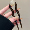 Wholesale Acrylic Ushaped Hair Accessories For Women Retro Simple Coconut Jelly Round Beads Hairpin And Headband