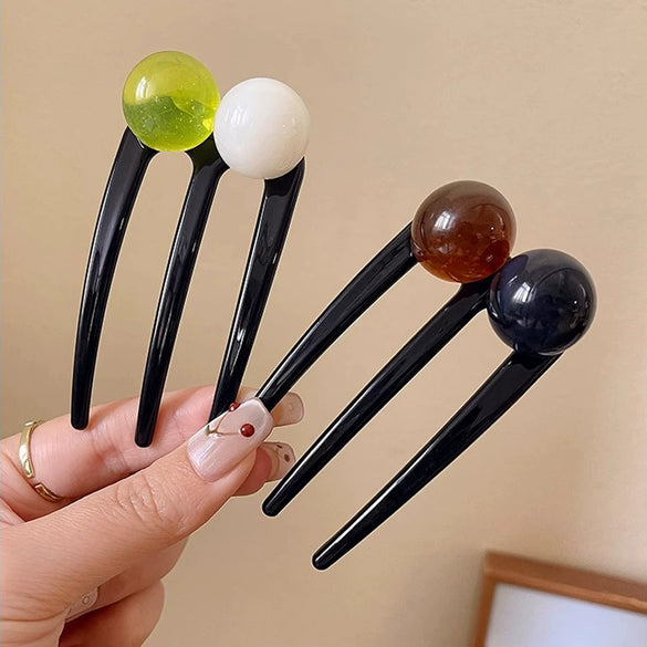 Wholesale Acrylic Ushaped Retro Hairpin For Bun Styling