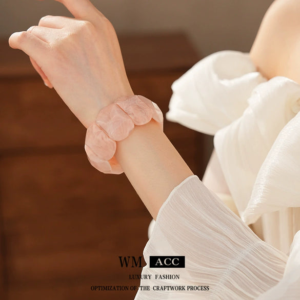 Wholesale Acrylic Wide Elastic Bangle Electroplated Retro Light Luxury Highend Temperament Jewelry