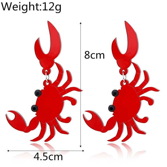 Wholesale Acrylic Women's Animal Crab Earrings Simple Style