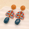 Wholesale Acrylic Women's Irregular Geometric Dripping Oil Long Earrings Retro Baroque Style