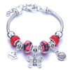Wholesale Adjustable Beaded Bracelet With Butterfly Pendant For Girls Alloy Geometric Pattern Electroplated