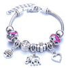 Wholesale Adjustable Beaded Bracelet With Butterfly Pendant For Girls Alloy Geometric Pattern Electroplated