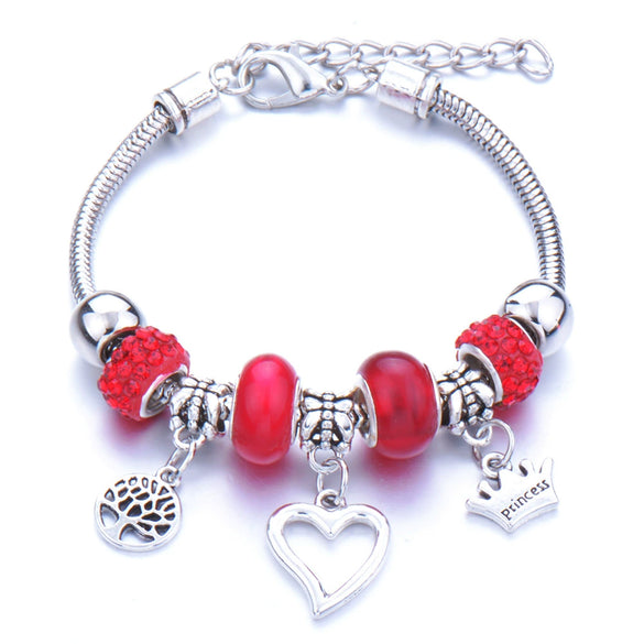 Wholesale Adjustable Beaded Bracelet With Butterfly Pendant For Girls Alloy Geometric Pattern Electroplated