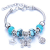Wholesale Adjustable Beaded Bracelet With Butterfly Pendant For Girls Alloy Geometric Pattern Electroplated