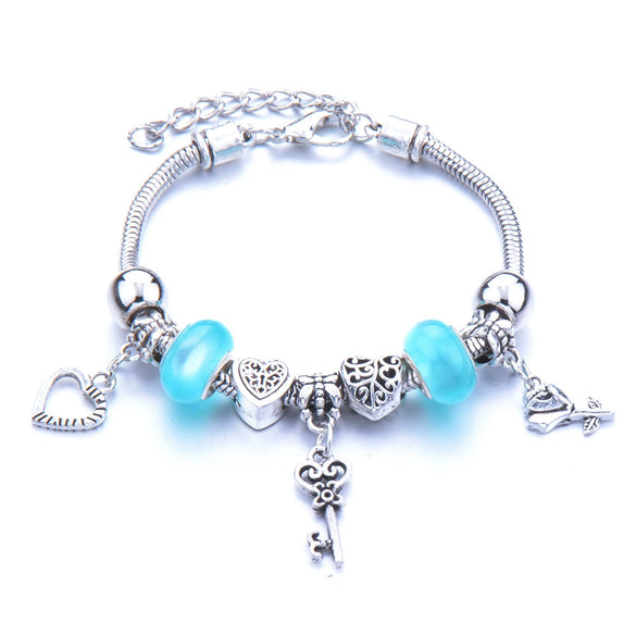 Wholesale Adjustable Beaded Bracelet With Butterfly Pendant For Girls Alloy Geometric Pattern Electroplated