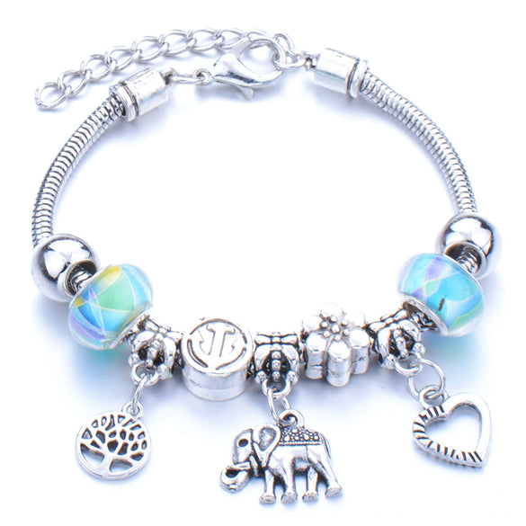 Wholesale Adjustable Beaded Bracelet With Butterfly Pendant For Girls Alloy Geometric Pattern Electroplated