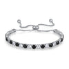 Wholesale Adjustable Colorful Zircon Tennis Bracelet Copper Inlaid With Zircon White Golden Plated Fashion Geometric Style