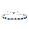 Wholesale Adjustable Colorful Zircon Tennis Bracelet Copper Inlaid With Zircon White Golden Plated Fashion Geometric Style