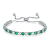 Wholesale Adjustable Colorful Zircon Tennis Bracelet Copper Inlaid With Zircon White Golden Plated Fashion Geometric Style