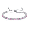 Wholesale Adjustable Colorful Zircon Tennis Bracelet Copper Inlaid With Zircon White Golden Plated Fashion Geometric Style