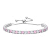 Wholesale Adjustable Colorful Zircon Tennis Bracelet Copper Inlaid With Zircon White Golden Plated Fashion Geometric Style