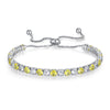 Wholesale Adjustable Colorful Zircon Tennis Bracelet Copper Inlaid With Zircon White Golden Plated Fashion Geometric Style