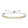 Wholesale Adjustable Colorful Zircon Tennis Bracelet Copper Inlaid With Zircon White Golden Plated Fashion Geometric Style