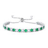 Wholesale Adjustable Colorful Zircon Tennis Bracelet Copper Inlaid With Zircon White Golden Plated Fashion Geometric Style