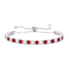 Wholesale Adjustable Colorful Zircon Tennis Bracelet Copper Inlaid With Zircon White Golden Plated Fashion Geometric Style