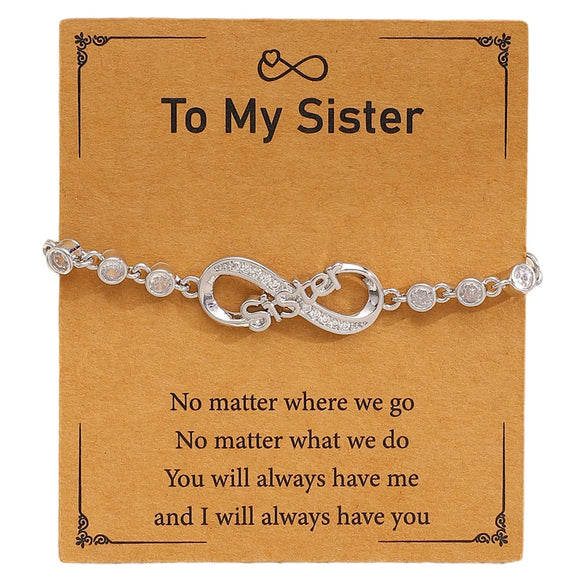 Wholesale Adjustable Crystal Bracelet With Copper Electroplated Platinum And Letter Inlay For Women Geometric Letter Number Text Design