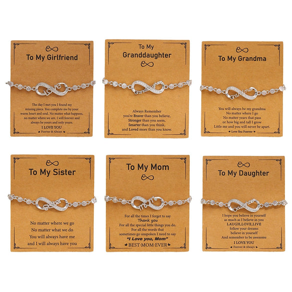 Wholesale Adjustable Crystal Bracelet With Copper Electroplated Platinum And Letter Inlay For Women Geometric Letter Number Text Design