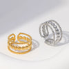 Wholesale Adjustable Electroplated 18K Gold Nonfading Geometric Stainless Steel Open Ring Women's Jewelry