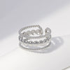 Wholesale Adjustable Electroplated 18K Gold Nonfading Geometric Stainless Steel Open Ring Women's Jewelry