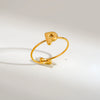 Wholesale Adjustable Gold Plated Titanium Steel Letter Ring For Unisex With Niche Minimalist Design