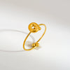 Wholesale Adjustable Gold Plated Titanium Steel Letter Ring For Unisex With Niche Minimalist Design