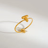 Wholesale Adjustable Gold Plated Titanium Steel Letter Ring For Unisex With Niche Minimalist Design